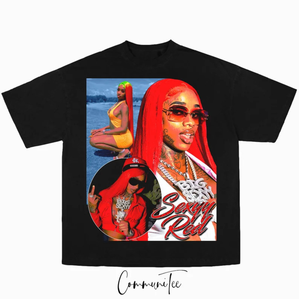 Sexyy Red Rap Tee Big Face HeadStyle Graphic Hip Hop T-shirt